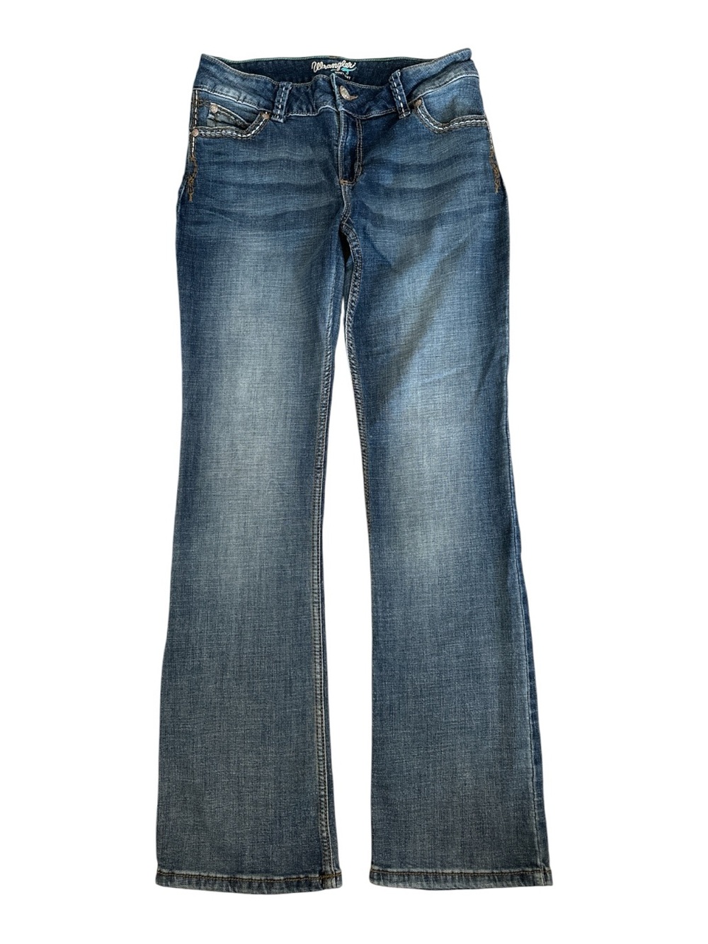 Wrangler Women’s Retro Sadie Bootcut Jeans Medium Wash Embroidered Pockets Sz 10 - Picture 2 of 10